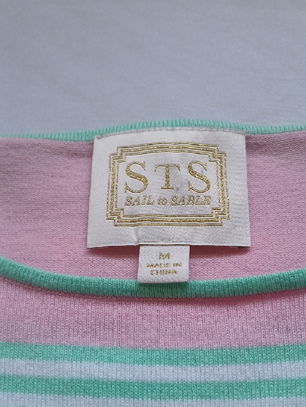 Sail to Sable Mint, Pink and White Striped Knit Dress Size M - Picture 2 of 9